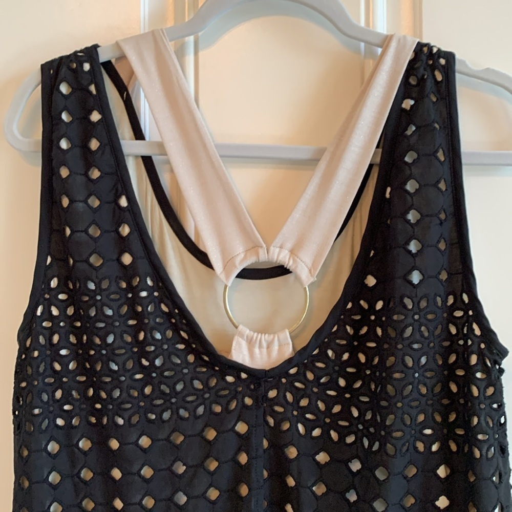 NWOT Derby Dress Elisa Cavaletti Black sleeveless Eyelet Dress Sz 10 - Picture 9 of 14